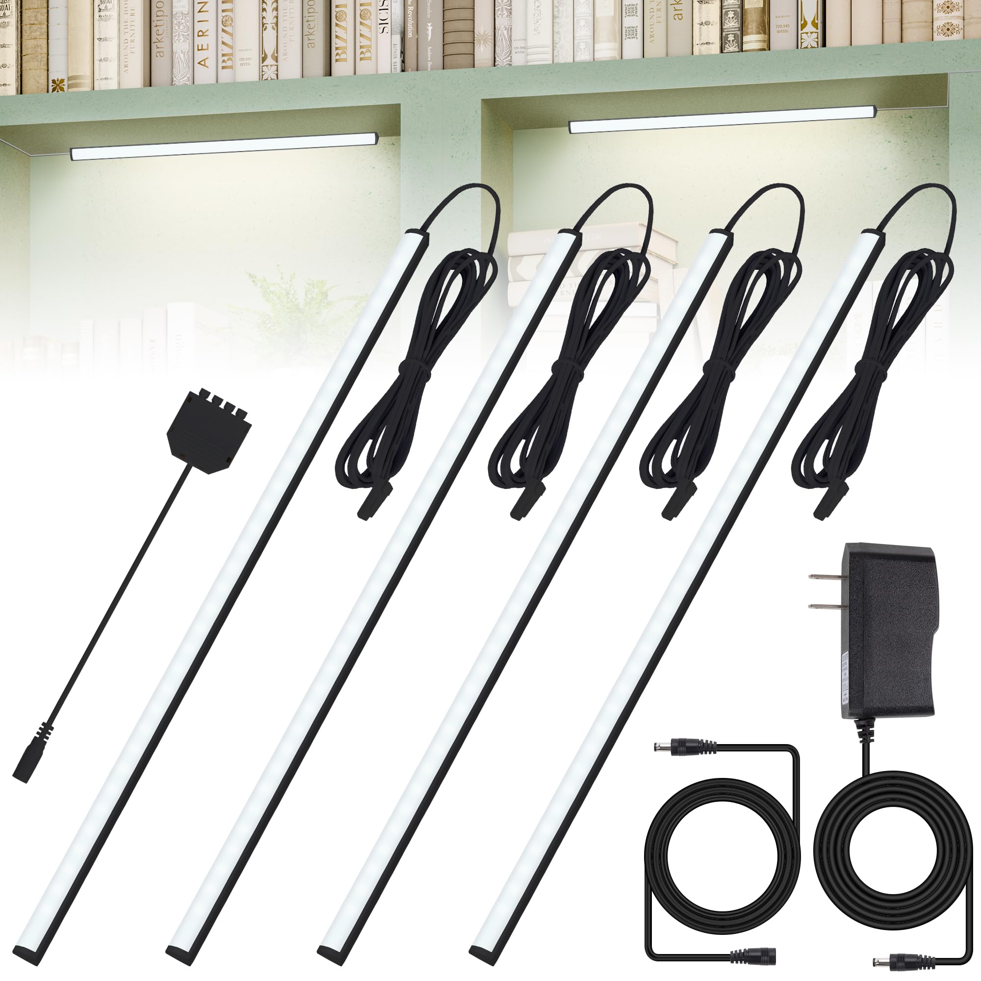 JUSJUBR black-shell display case lights illuminate shelves evenly for enhanced displays