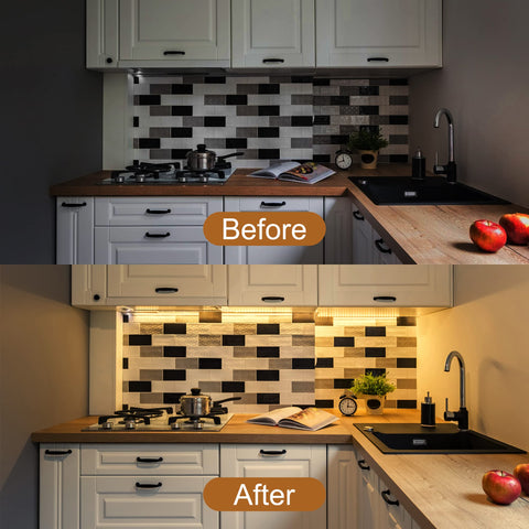 JUSJUBR dimmable memory-function under-cabinet lights for customizable brightness