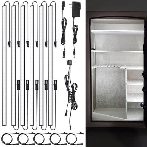 JUSJUBR Gun Safe Light Kit with door-activated lights illuminating interior.