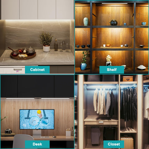 JUSJUBR invisible cabinet strip blends under shelves seamlessly