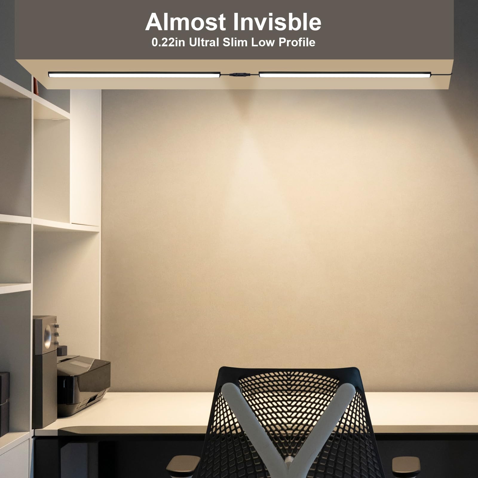 JUSJUBR LED bar diffused light over counter improves task visibility