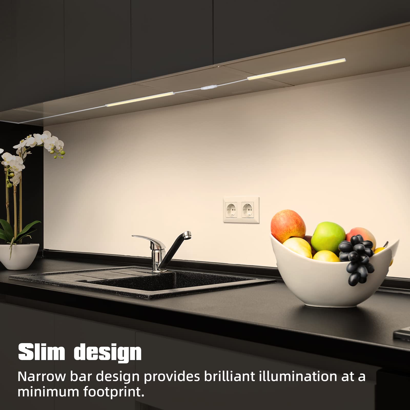 JUSJUBR dimmable USB under-cabinet light with memory function adapts to your scene.