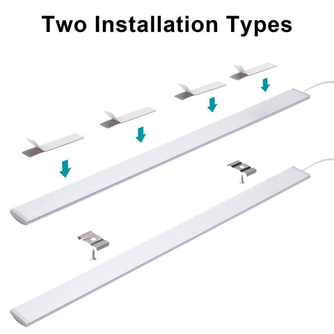 Easy install with tape or screws for secure mounting.