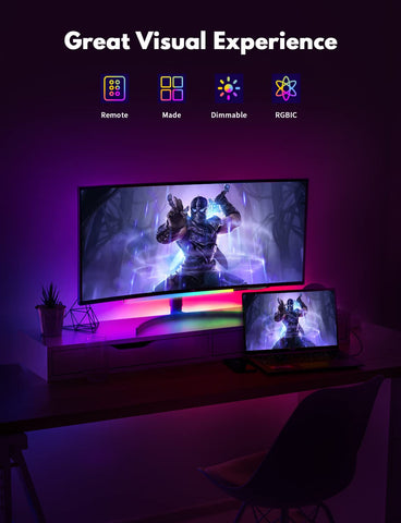 JUSJUBR RGB light bar with remote control for quick mode changes.