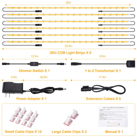 JUSJUBR shelf lighting kit includes complete components for easy setup.