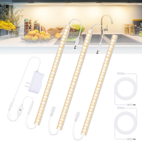 JUSJUBR three-bar under-cabinet light kit provides even kitchen illumination