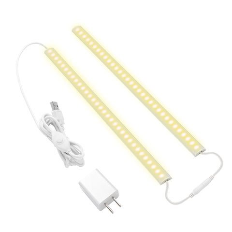 JUSJUBR under cabinet light bar set showing warm 3000K glow for kitchen tasks