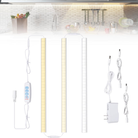 JUSJUBR under-cabinet light 3-pack provides wide coverage for kitchen countertops