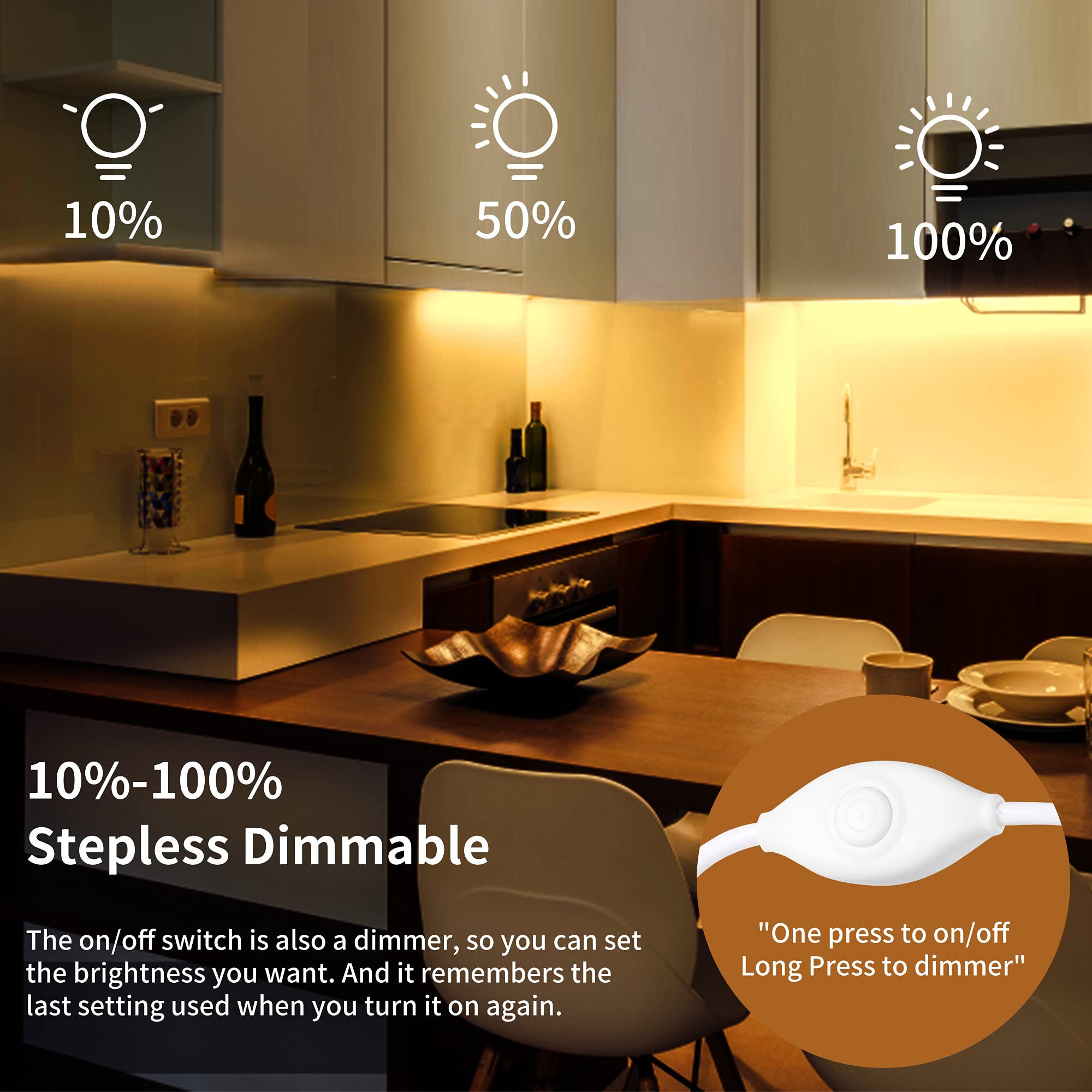 Invisible under-cabinet lighting by JUSJUBR blending with cabinetry