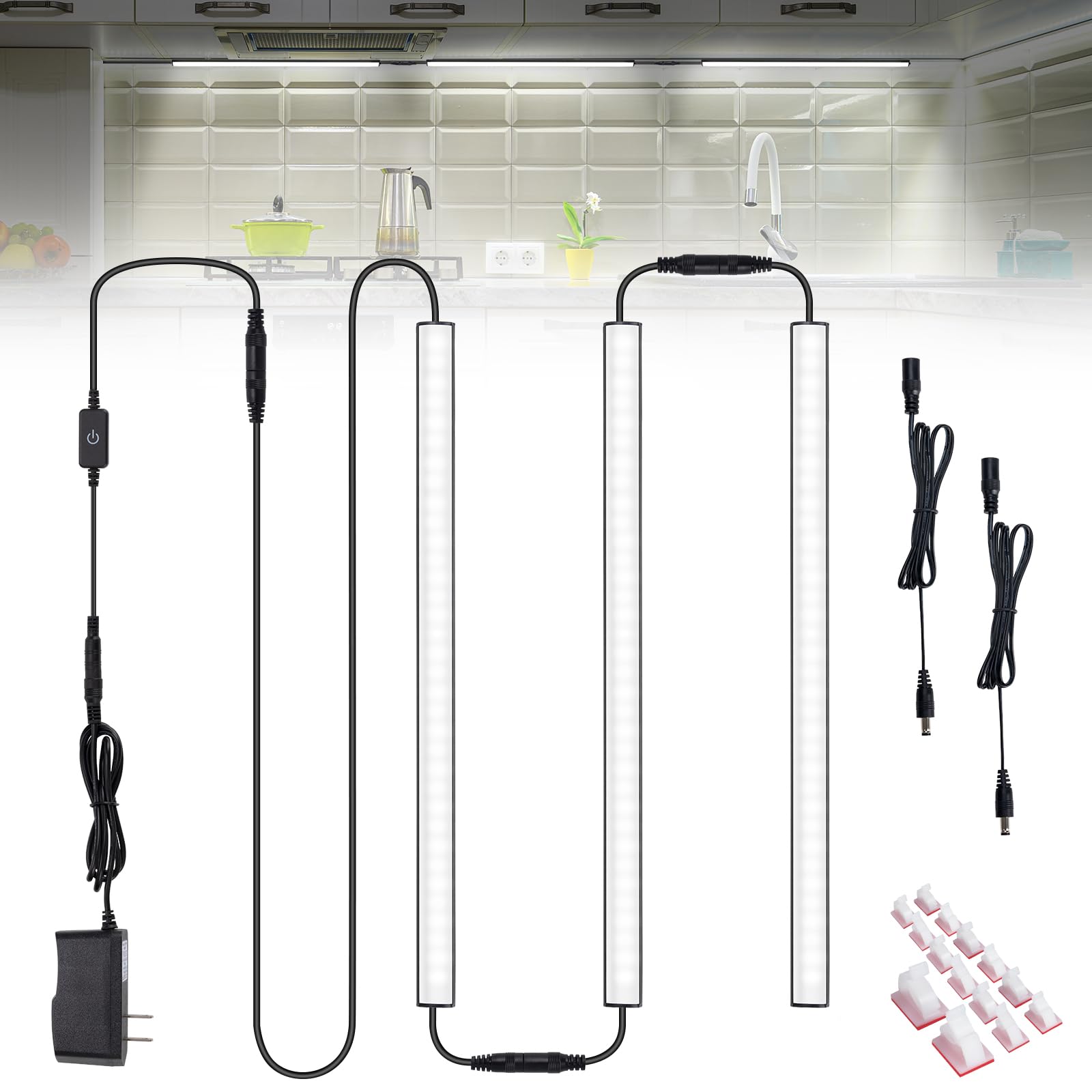 JUSJUBR under-cabinet light kit front view with even illumination