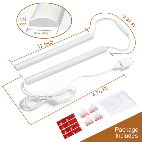 JUSJUBR 2-pack LED lights install easily with USB power and clips.
