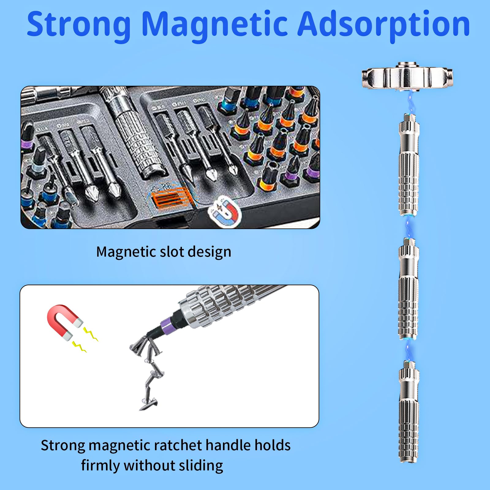 JUSTHERE 6 long 45mm bits extend reach for deeper fasteners.