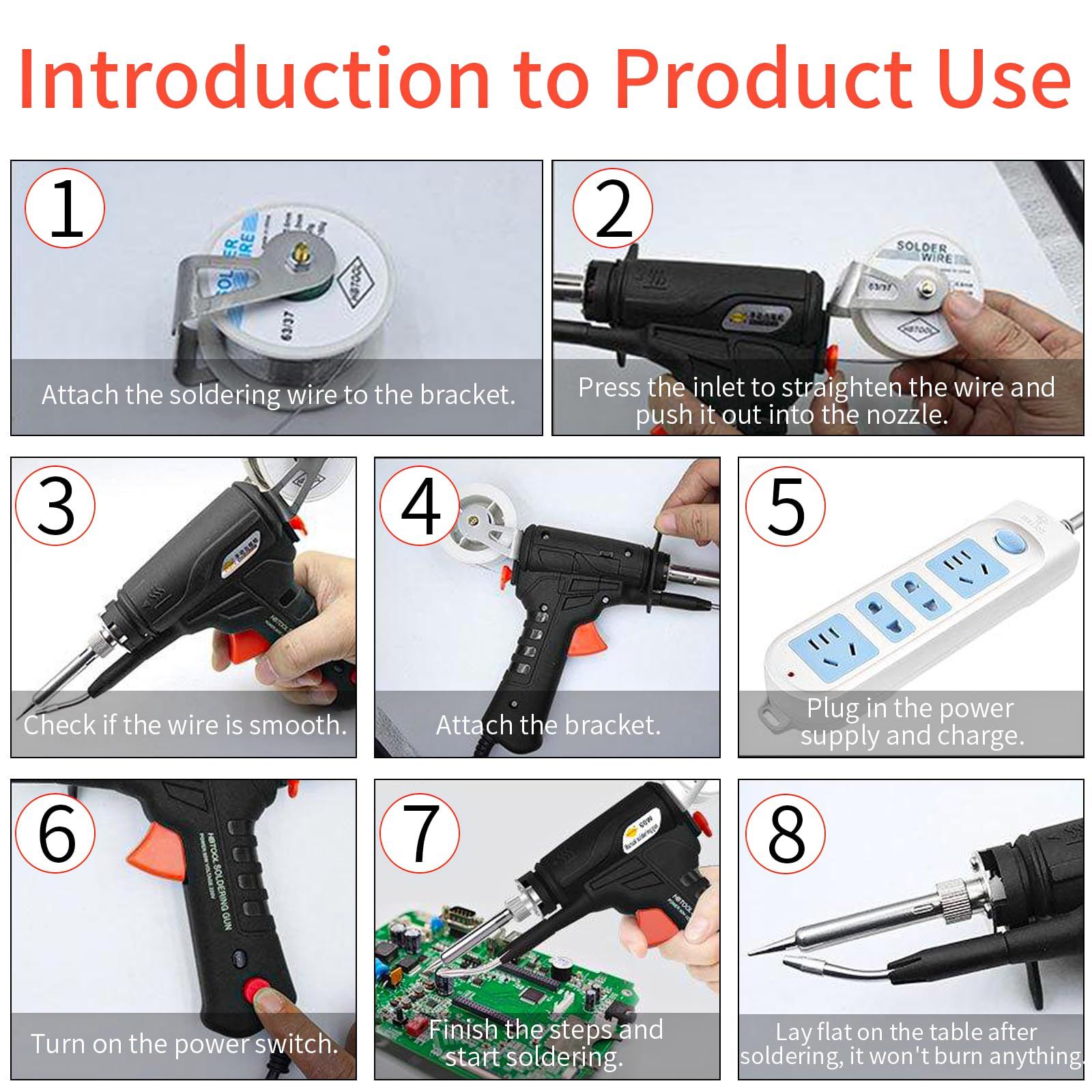 JUSTHERE 60W soldering gun in action for precise, controlled joins.