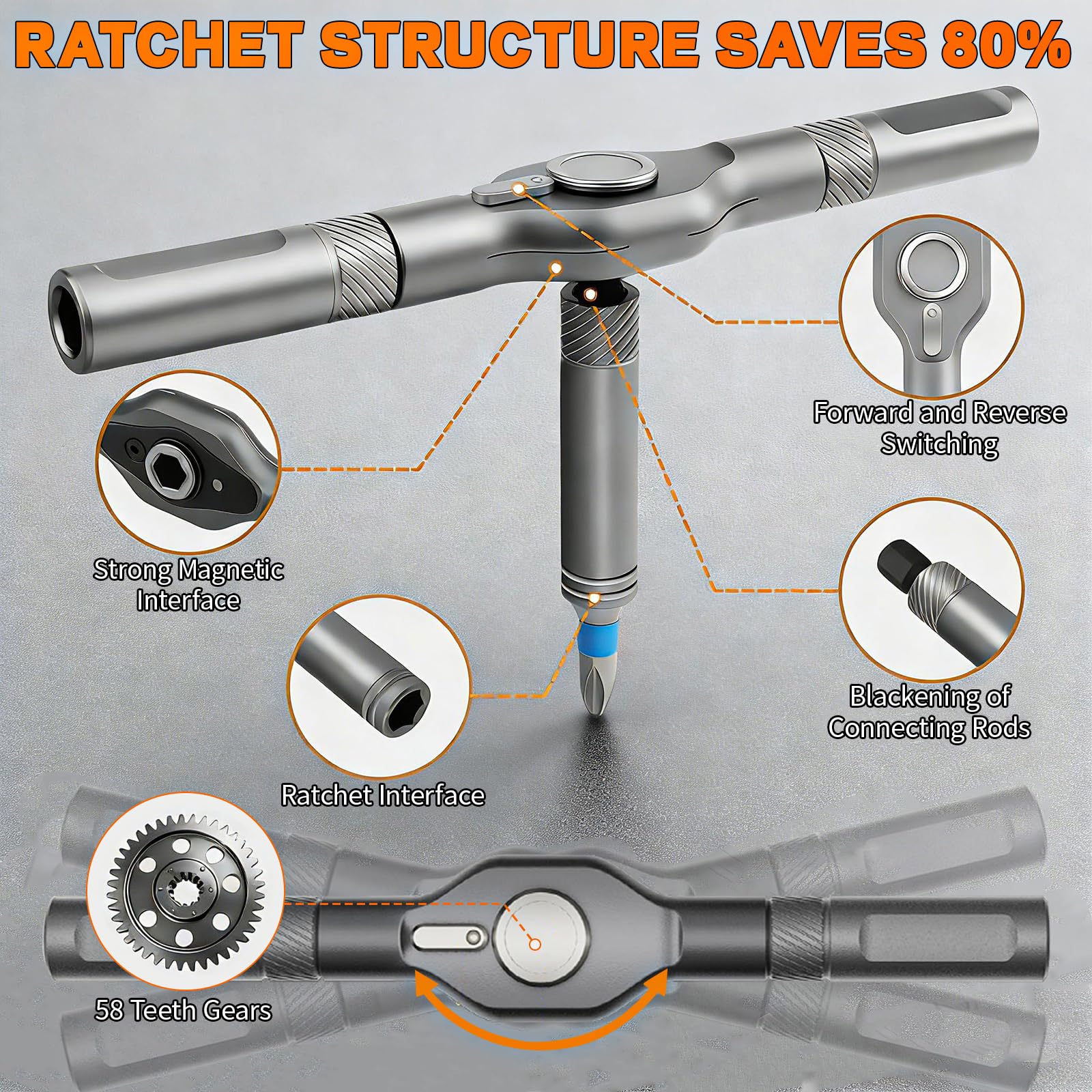 JUSTHERE detachable handle extension for reaching tight spaces