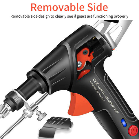 JUSTHERE ergonomic one-hand grip supports comfortable operation during long sessions.
