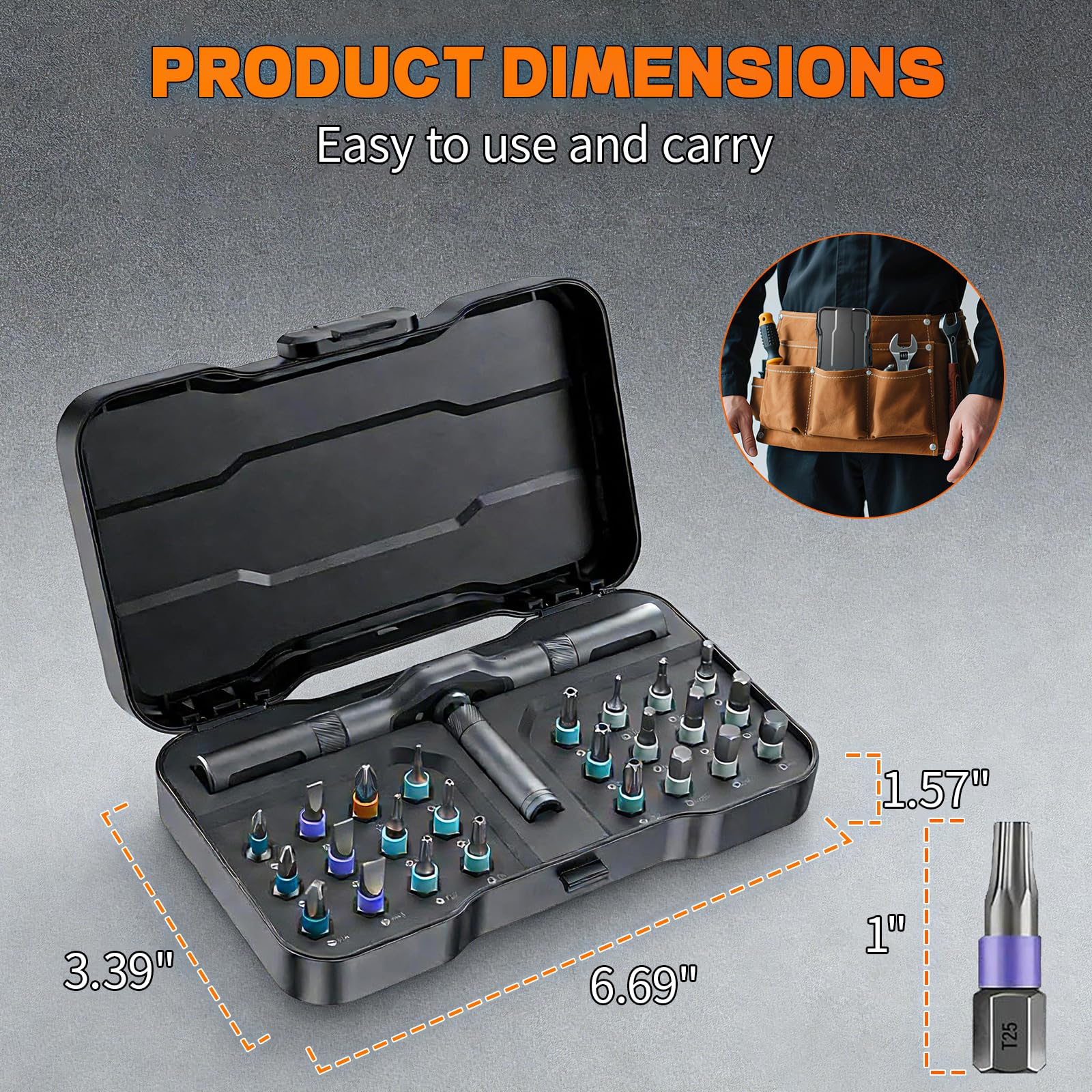JUSTHERE ergonomic screwdriver grip reduces hand fatigue