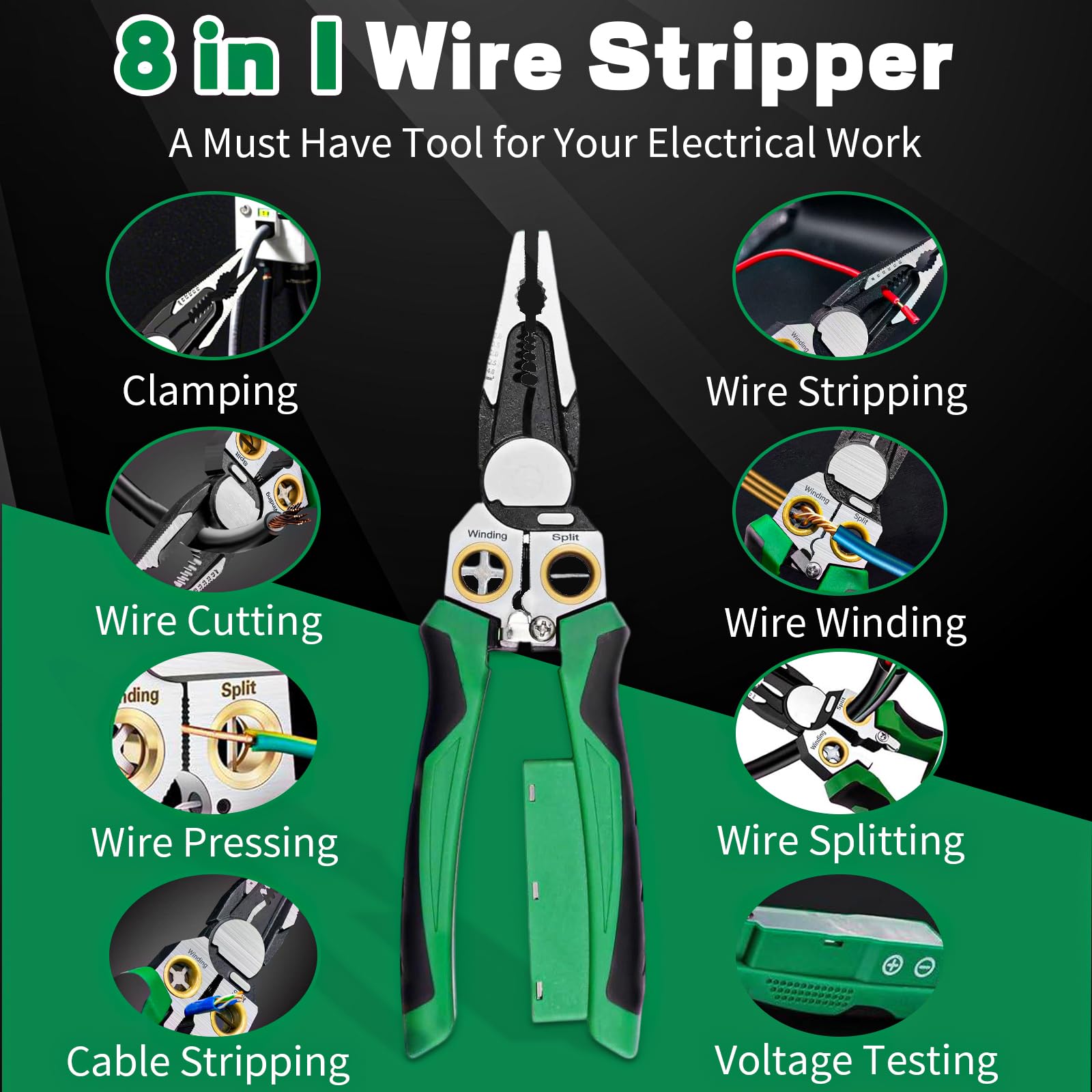 JustHere wire stripper close-up on crimping jaws for precise connections