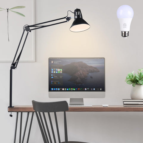 Juttilax swing arm desk lamp with 360° rotation for flexible lighting angles