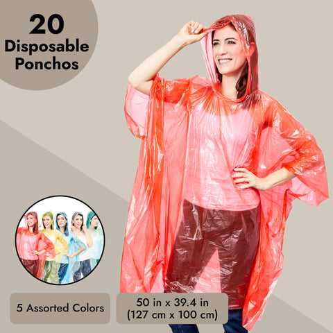 Juvale bulk 20-pack ponchos ideal for family outings