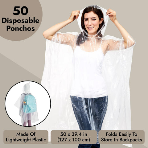 Juvale blue poncho offers reliable coverage for outings.