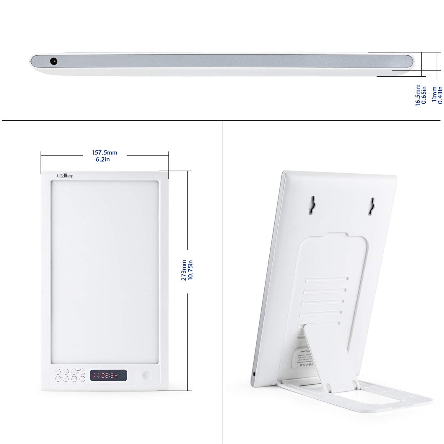 JUXLamp included accessories image shows adapter and manual for quick setup