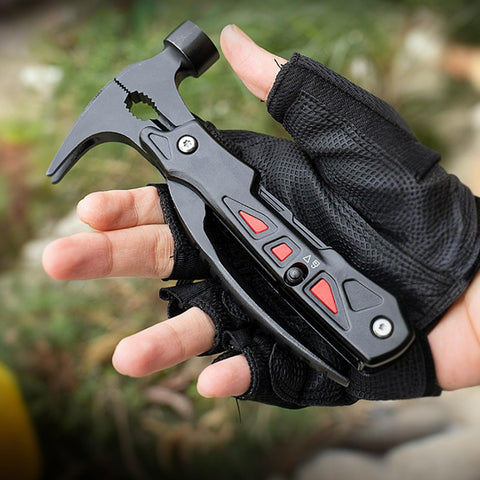 JUXWONE saw and serrated knife handle demanding cutting tasks outdoors.