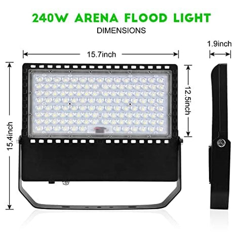 Juyace 240W flood lights with 120deg beam, wide field coverage