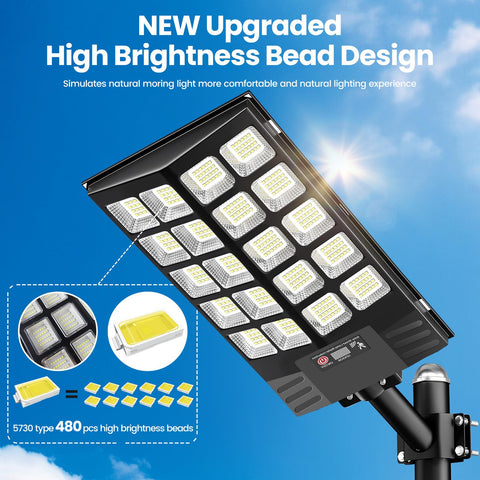 JWT solar LED flood light remote control for easy adjustments.