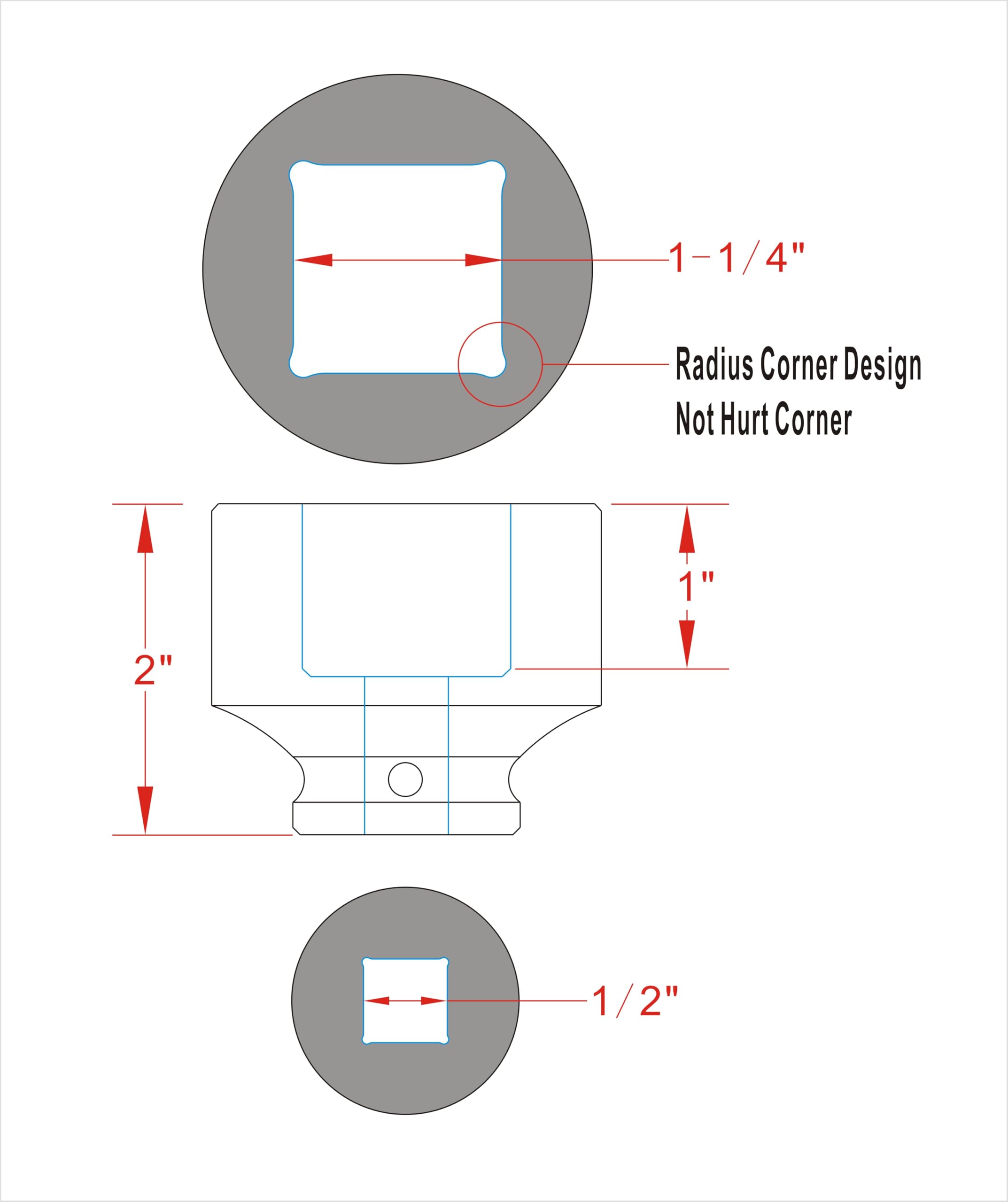 JXHONG heavy-duty square socket with lifetime warranty feel