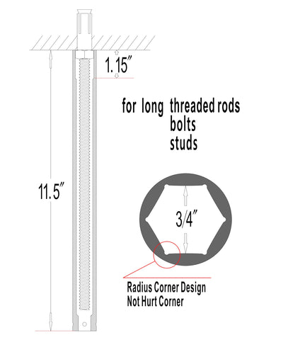 JXHONG hollow socket forged from Cr-V steel for durability