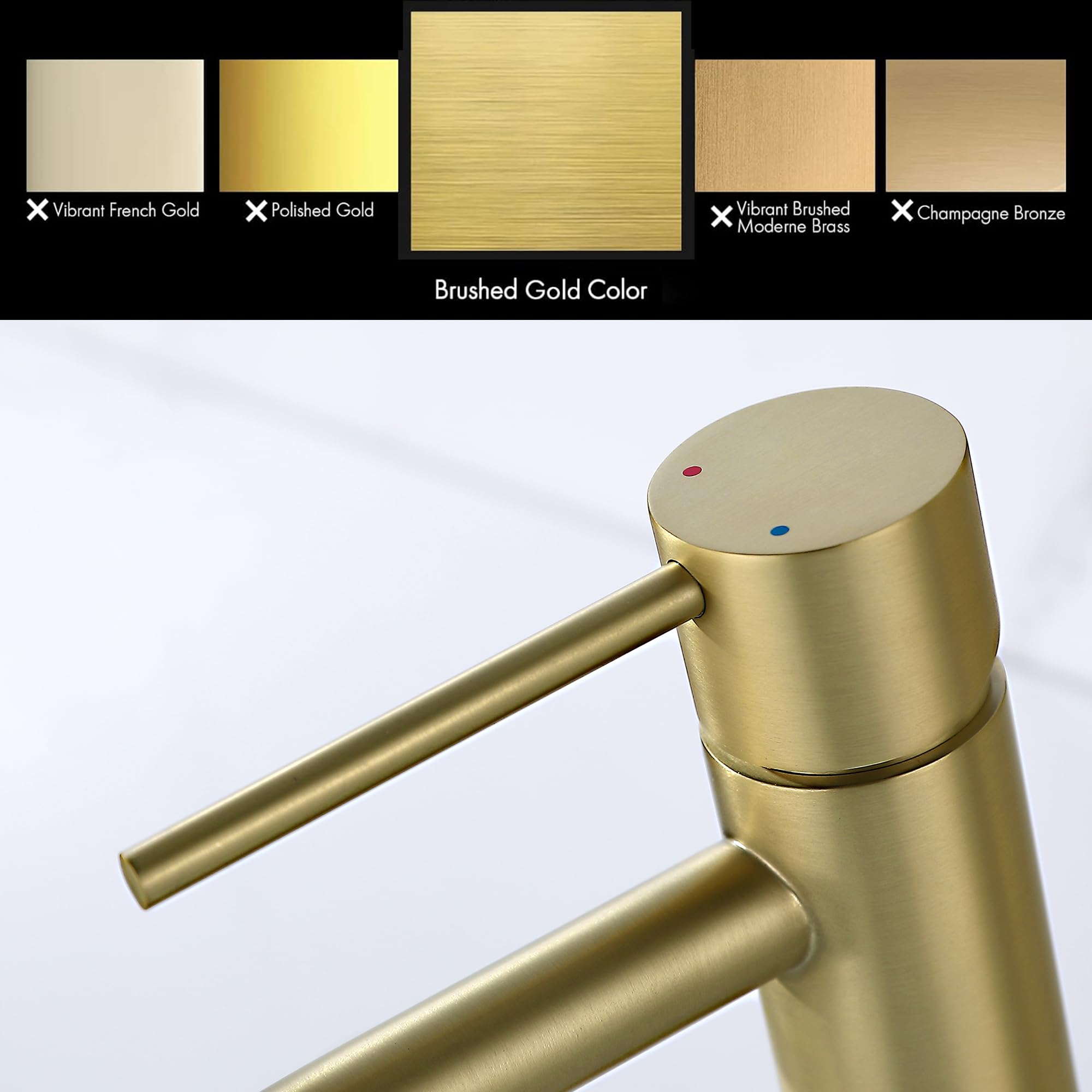 JXMMP brushed-gold cUPC supply hoses image emphasizes included connections