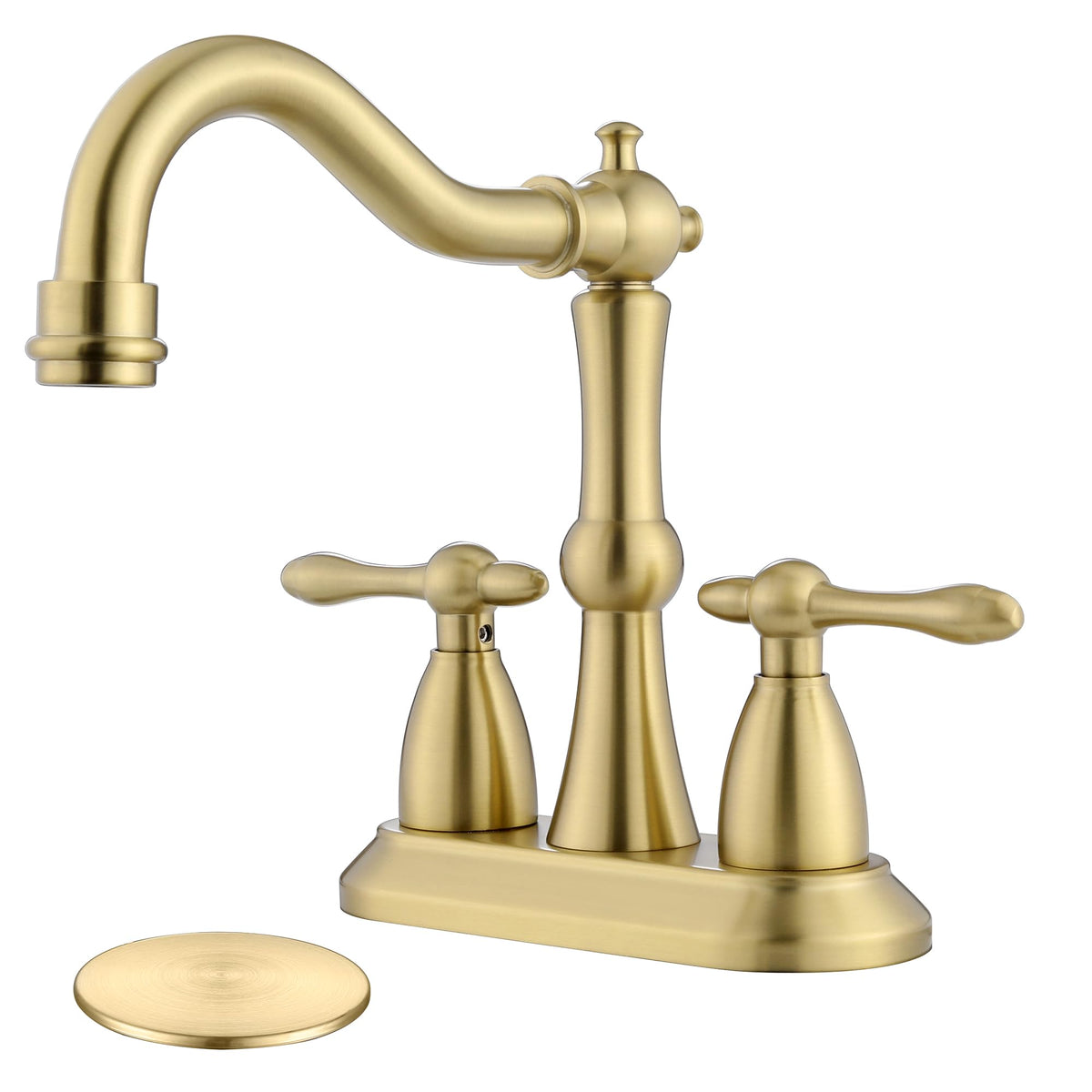 JXMMP brushed gold faucet front view highlighting durability and finish