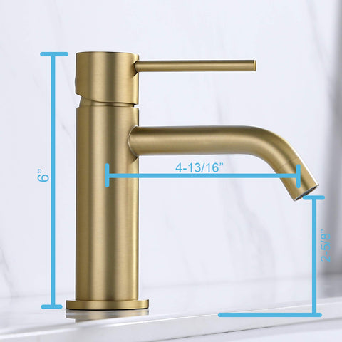 JXMMP brushed gold faucet single-handle operation enables easy temperature control