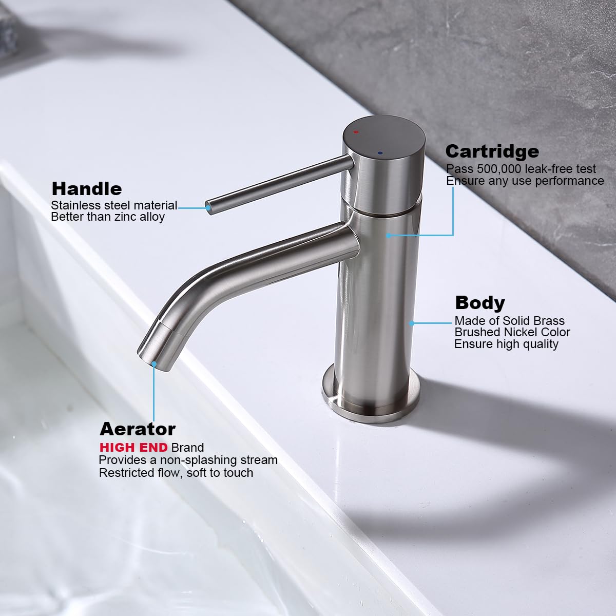 JXMMP installation-friendly connectors close-up suggests easy setup in standard sinks