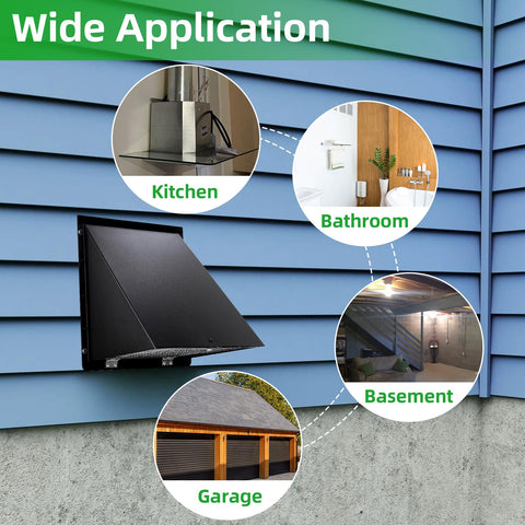 Sound-insulated baffle for quieter operation on exterior vent.