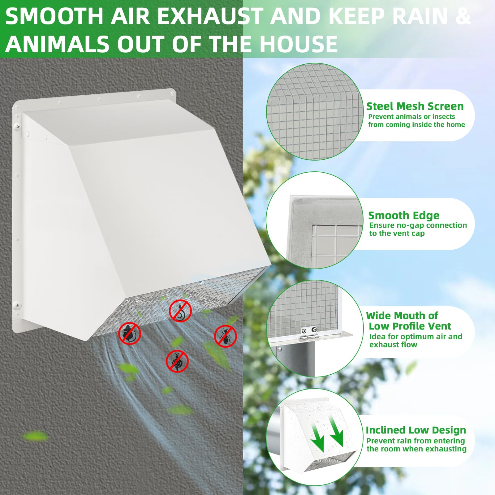JYINCPED vent cap foam gasket close up for quieter venting