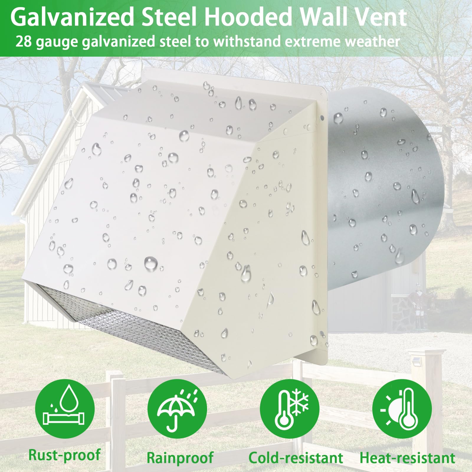 JYINCPED wall vent mounting plate with pre-drilled holes for easy install.
