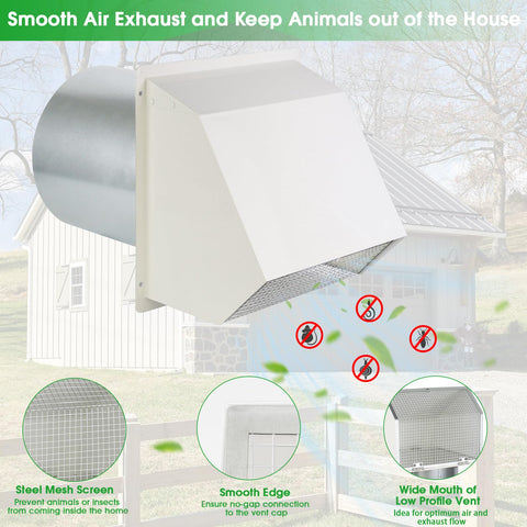 JYINCPED wall vent with screen detail keeps pests out while venting.