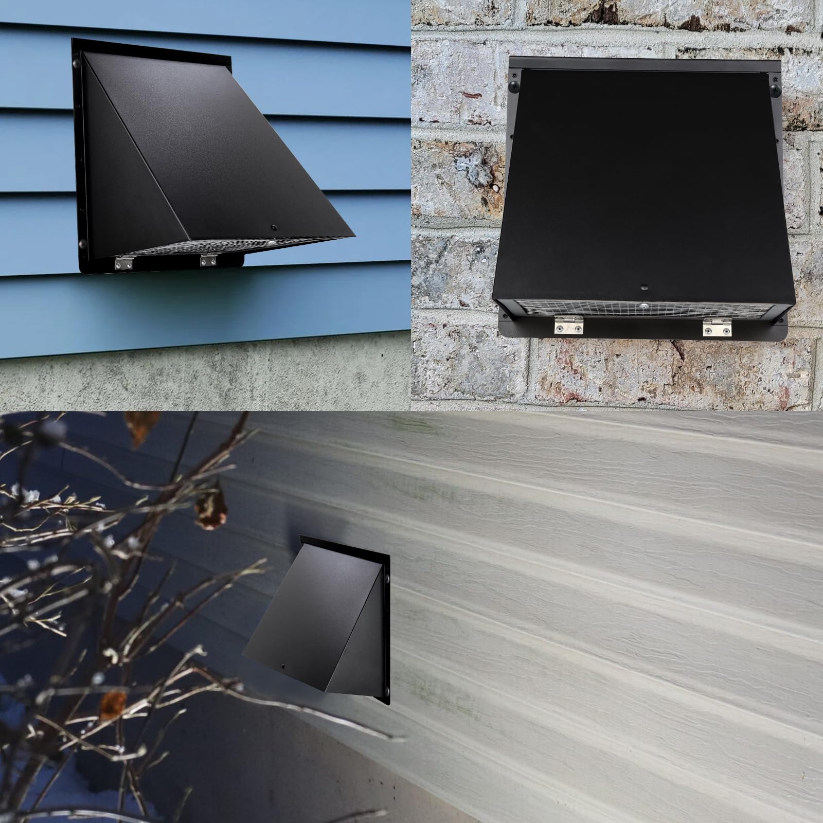 Wide flange ensures secure outdoor mounting for vent cover.
