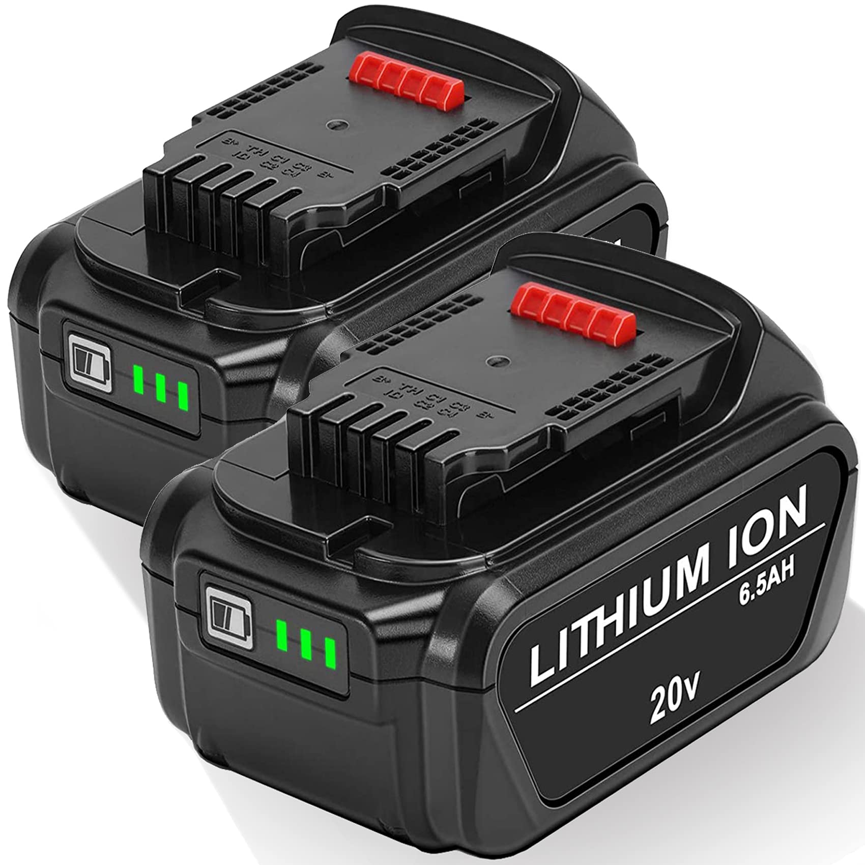 JYJZPB DeWalt 20V MAX battery with 6500mAh capacity for extended use.