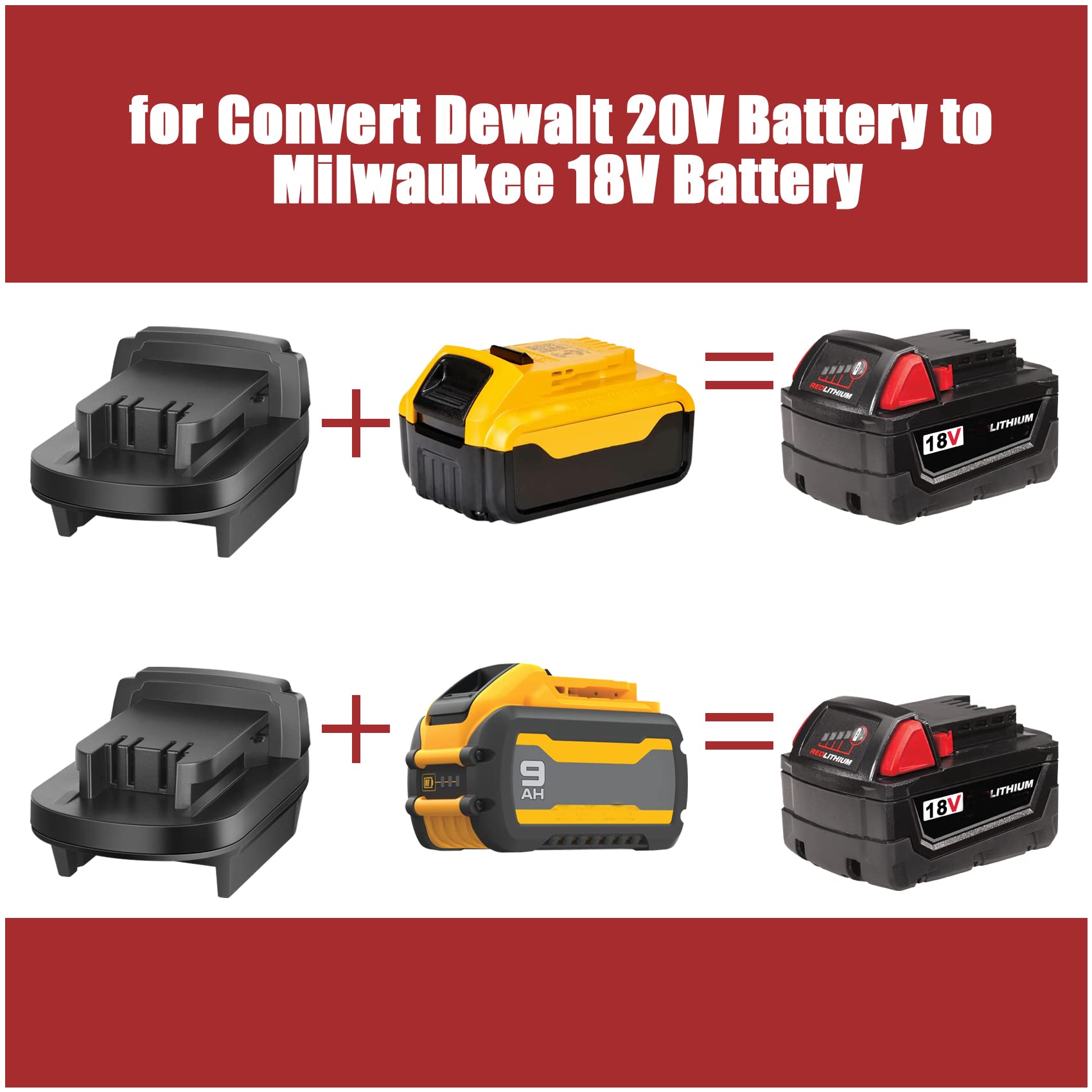 Bottom Dewalt 20V battery side of the JYJZPB adapter with connector visible.
