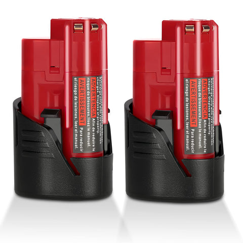 JYJZPB Milwaukee M12 2-pack battery with 3.0Ah capacity for longer use.