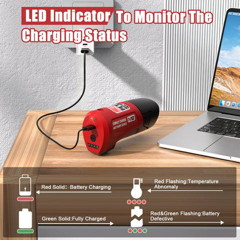 JYJZPB portable power source for Milwaukee 12V gear on job sites.