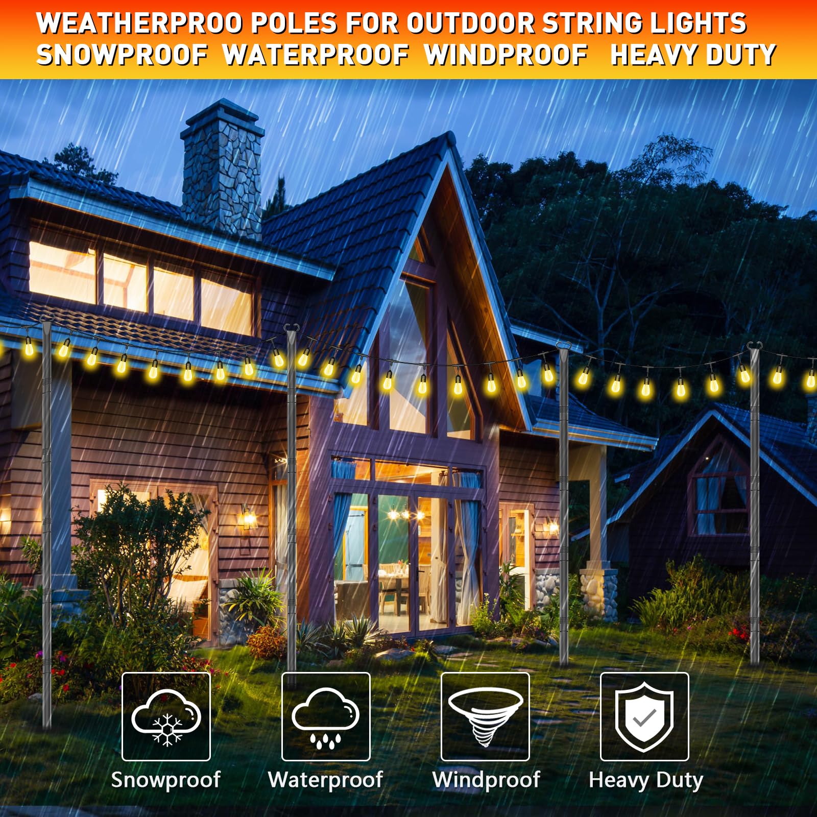 JYTOBN flexible mounting on lawn or deck accommodates various terrains