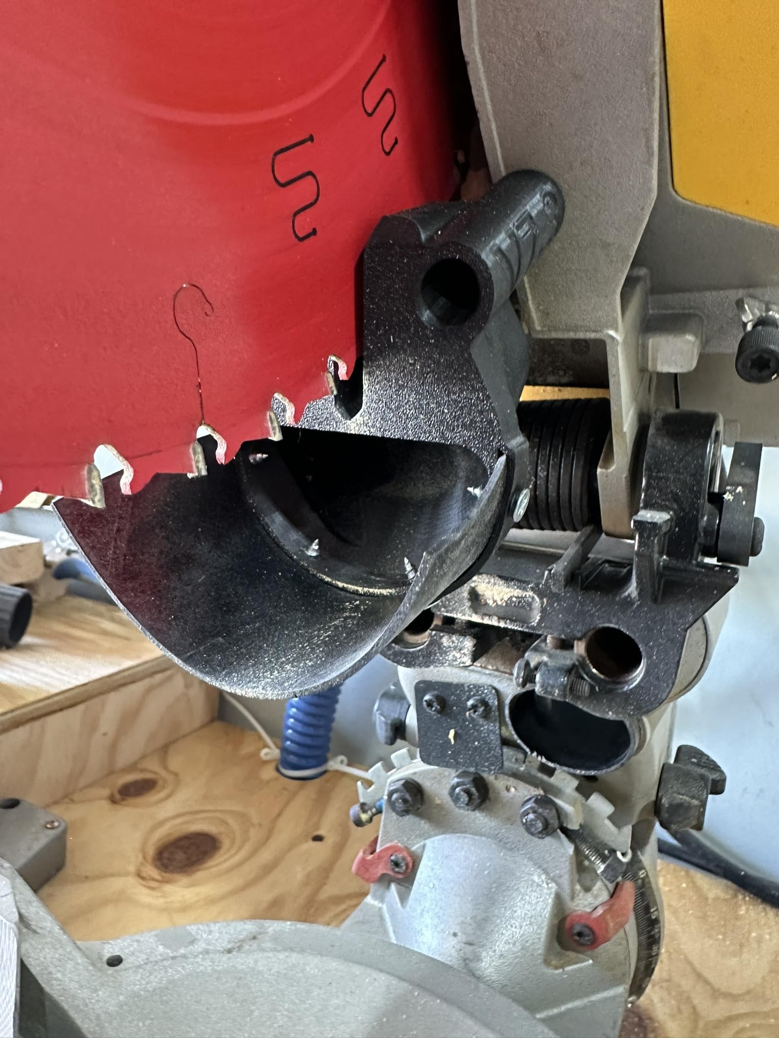 JZ Wood Shop dust collection attachment showing hose adapters for versatile connections.