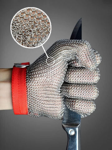 JZD anti-cutting gloves red, portable design fits pockets for quick access.