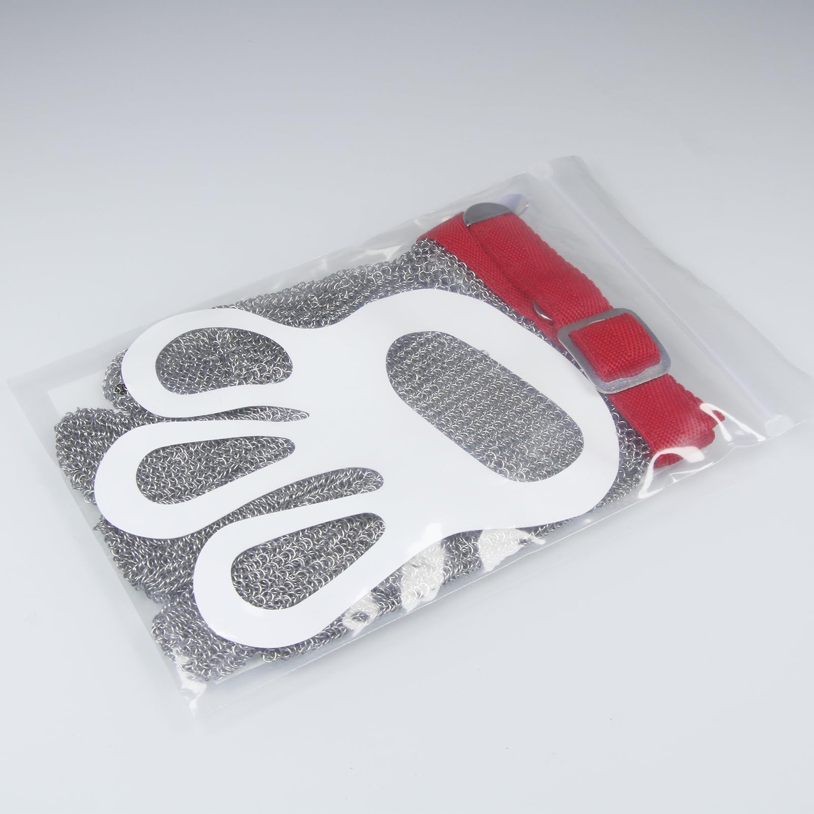 JZD anti-cutting gloves red, side view with comfortable fit and wrist coverage.