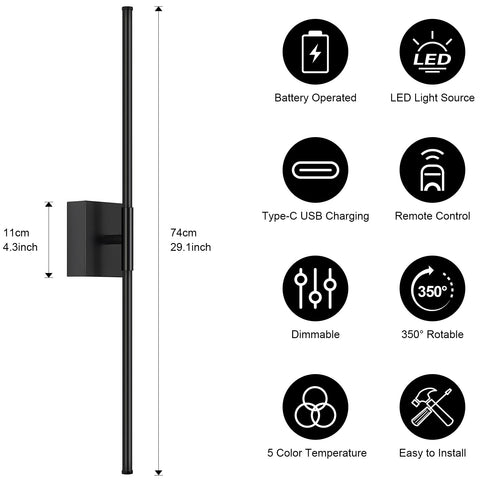 JZEKVN wall sconce with USB charging port for power on demand