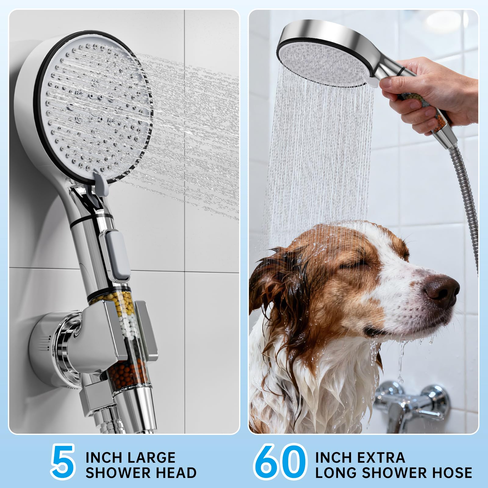 JZRYCU high-pressure full-coverage spray delivers enveloping water flow.