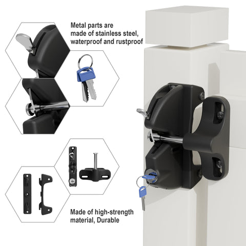 JZVXX complete hardware included for quick installation on fences.